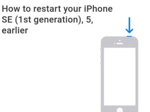 how to restart iPhone SE(1st generation), 5, earlier