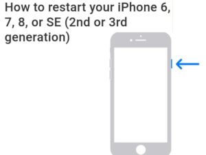 how to restart iphone 6 , 7, 8 or SE